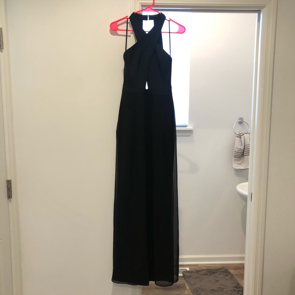 BCBG Black Cross Front Jumpsuit Dress